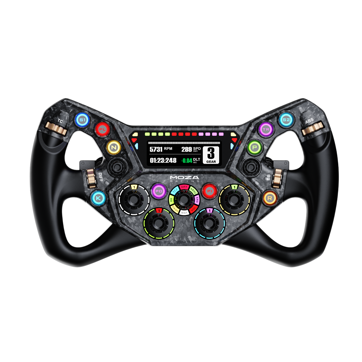 MOZA KS Pro – Volante GT 300 mm con pantalla HD