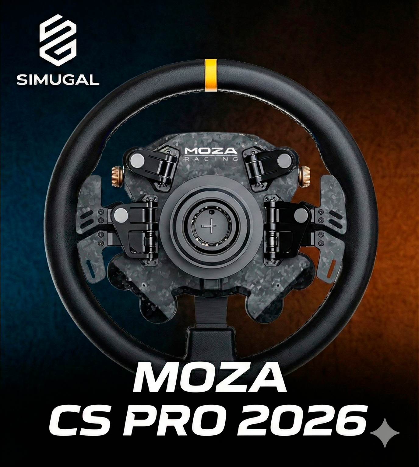 Parte trasera del MOZA CS Pro con quick release y levas de carbono forjado