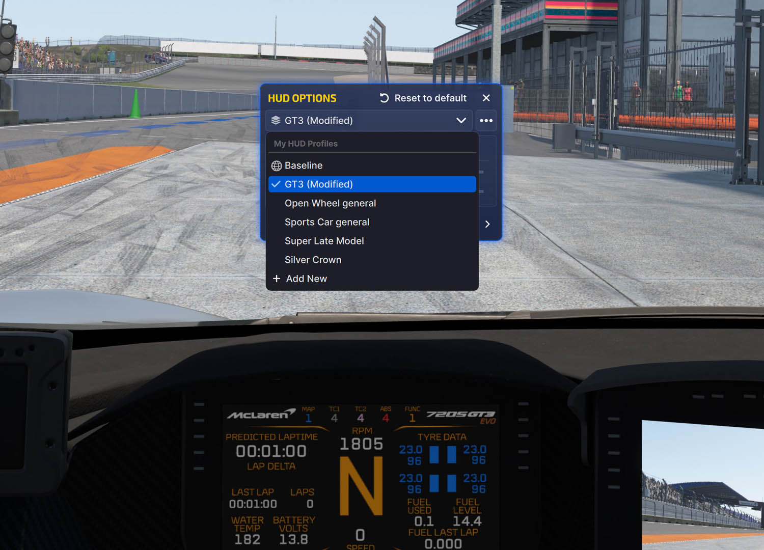 Perfiles de UI en iRacing