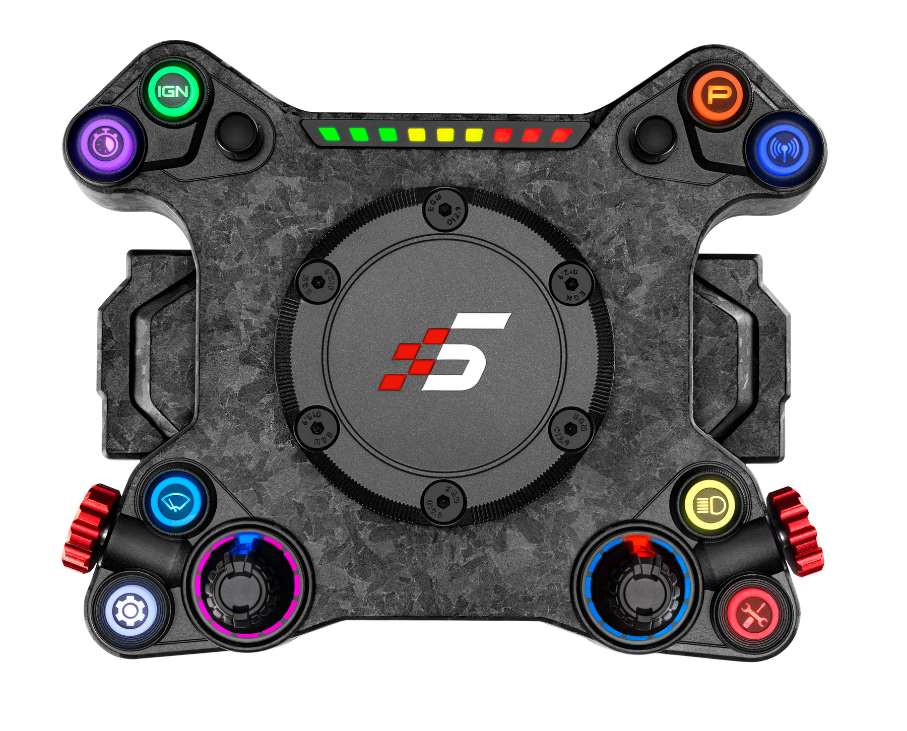Hub modular Simagic Neo X con controles RGB y Quick Release QR50
