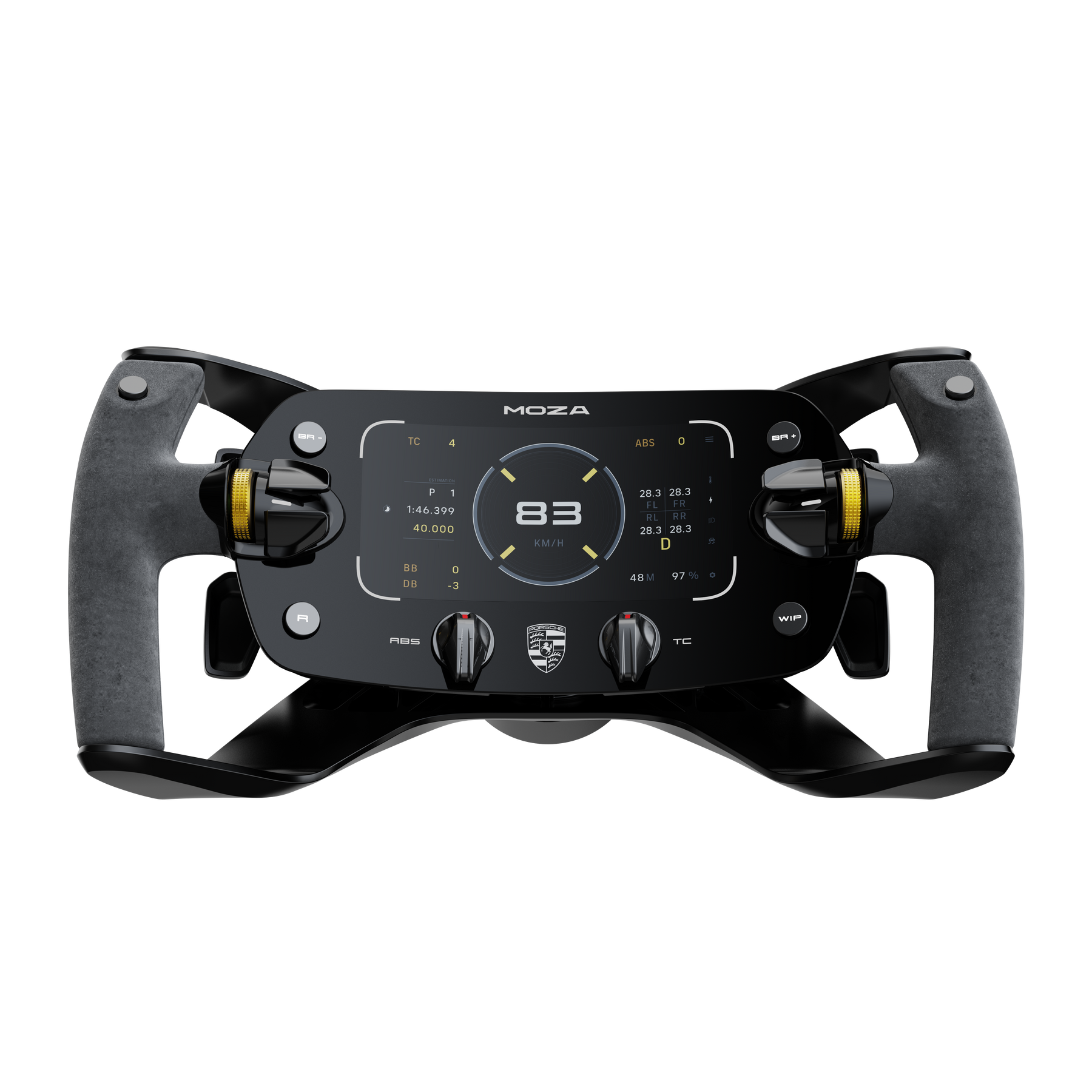 Volante MOZA Porsche Mission R con pantalla OLED de 5,4 pulgadas