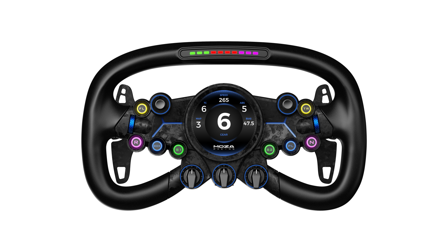 Volante MOZA Vision GS GT de 310 mm con pantalla táctil circular