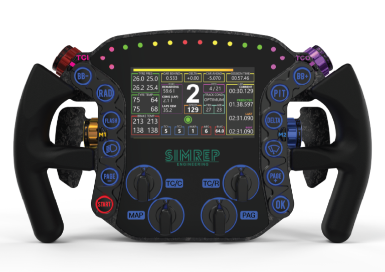 SimRep P9XX – Volante Sim Racing con Pantalla TFT