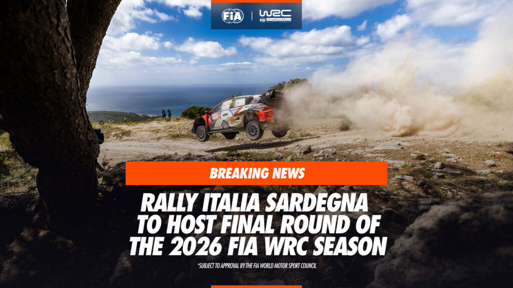 Anuncio de la FIA sobre el final del WRC 2026 en Cerdeña